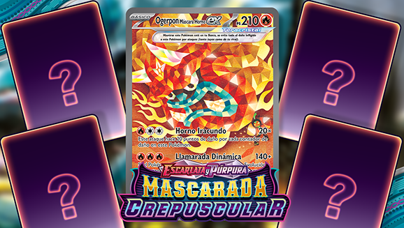 Descubre a Ogerpon Máscara Horno ex, Caja Secreta y más en Escarlata y Púrpura-Mascarada Crepuscular de JCC Pokémon