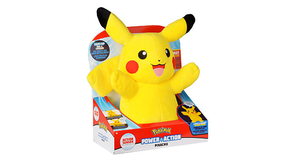 Spiele und sprich mit der Power Action Pikachu-Plüschpuppe von Wicked Cool Toys