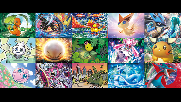 Erlebe die Ausstellung in der Online-Galerie der Illustrationen des Pokémon-Sammelkartenspiels