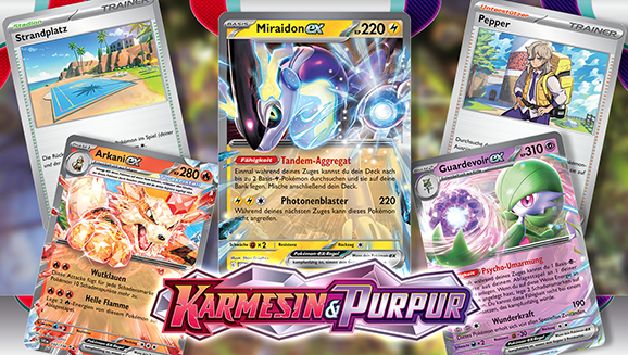 Topkarten für den Wettbewerb aus Pokémon-Sammelkartenspiel: Karmesin & Purpur