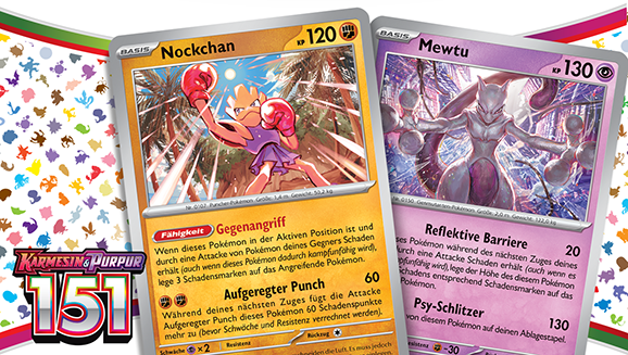 Die Kunst der Pokémon-Sammelkartenspiel-Erweiterung Karmesin & Purpur – 151