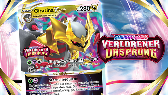 Komm groß raus mit der überdimensionalen Pokémon-Sammelkartenspiel-Promokarte mit Giratina-VSTAR