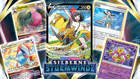 Ein weiterer Blick auf neue Karten aus dem Pokémon-Sammelkartenspiel: Schwert & Schild – Silberne Sturmwinde