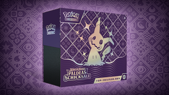 Pokémon-Sammelkartenspiel: Top-Trainer-Box Karmesin & Purpur – Paldeas Schicksale