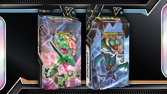 Pokémon-Sammelkartenspiel: V-Kampfdeck Rayquaza-V und Pokémon-Sammelkartenspiel: V-Kampfdeck UHaFnir-V