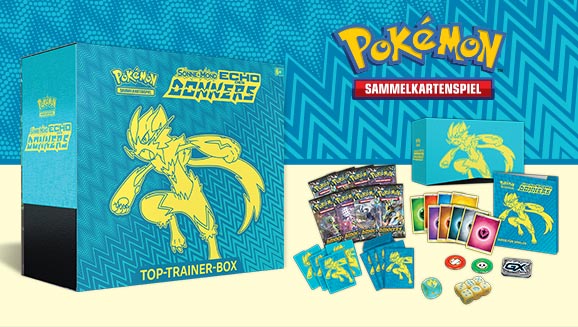 Top-Trainer-Box der Pokémon-Sammelkartenspiel-Erweiterung Sonne & Mond – Echo des Donners