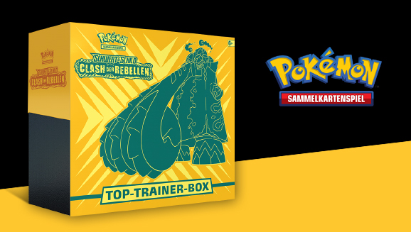 Pokémon-Sammelkartenspiel: Top-Trainer-Box Schwert & Schild – Clash der Rebellen