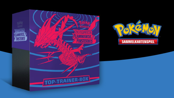 Top-Trainer-Box der Pokémon-Sammelkartenspiel-Erweiterung Schwert & Schild – Flammende Finsternis