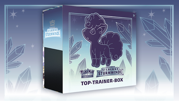 Pokémon-Sammelkartenspiel: Top-Trainer-Box Schwert & Schild – Silberne Sturmwinde
