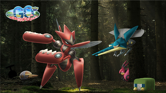 Mega-Scherox und Mabula feiern ihr Debüt im Pokémon GO-Event Hyperbonus: Käferkrabbelei
