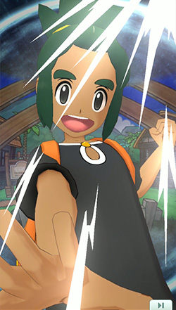 Hau's Trainer Spotlight in Pokémon Masters, the Pokémon TCG, Manga