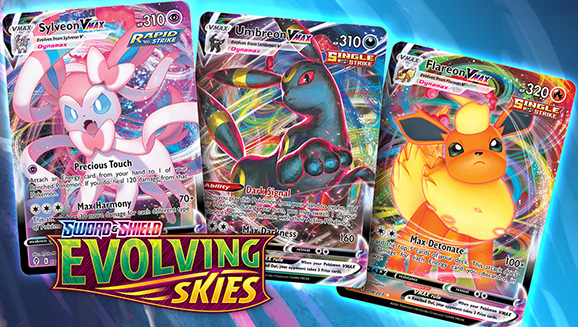 Sylveon VMAX, Umbreon VMAX, and Flareon VMAX Strategies from Sword & Shield—Evolving Skies