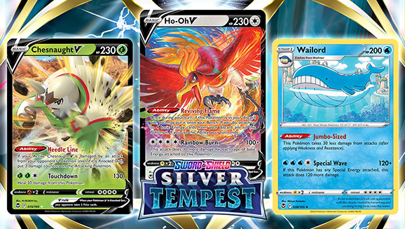 Sword & Shield—Silver Tempest Triple Play: Ho-Oh V, Chesnaught V, and  Wailord