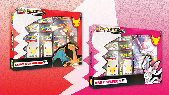 Pokémon TCG: Celebrations Collection—Lance’s Charizard V and Pokémon TCG: Celebrations Collection—Dark Sylveon V