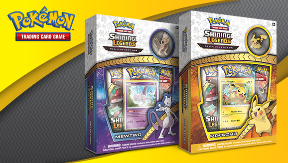 Pokémon TCG: <em>Shining Legends</em> Pin Collections—Pikachu and Mewtwo