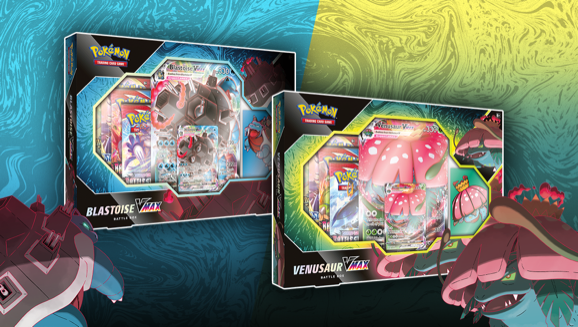 Pokémon TCG: Venusaur VMAX or Blastoise VMAX Battle Box