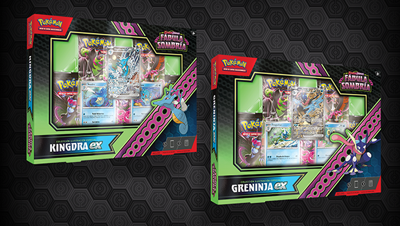 Colección Ilustración Especial Kingdra ex de Escarlata y Púrpura-Fábula Sombría de JCC Pokémon | Colección Ilustración Especial Greninja ex de Escarlata y Púrpura-Fábula Sombría de JCC Pokémon