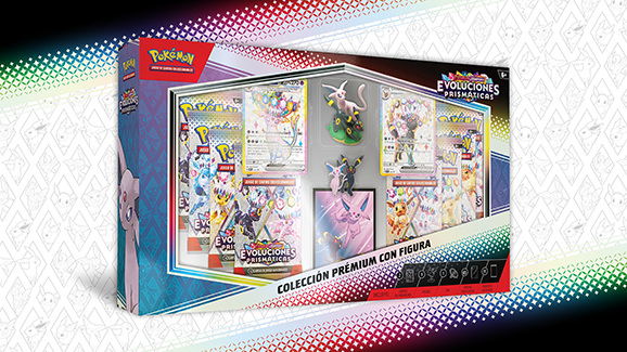 Espeon y Umbreon brillan en la colección prémium con figura de Escarlata y Púrpura-Evoluciones Prismáticas
