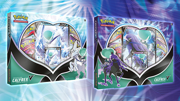 Colección Calyrex Jinete Glacial V y colección Calyrex Jinete Espectral V de JCC Pokémon