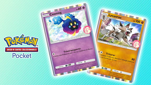 Cosmog y Lycanroc son los protagonistas del próximo evento elección mágica de JCC Pokémon Pocket