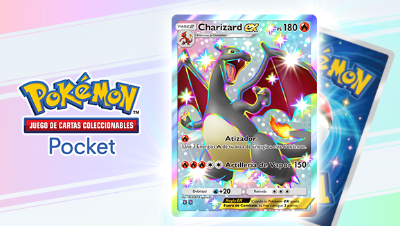 Aviva las llamas de Charizard ex en JCC Pokémon Pocket