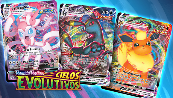 Las estrategias para Sylveon VMAX, Umbreon VMAX y Flareon VMAX de Espada y Escudo-Cielos Evolutivos