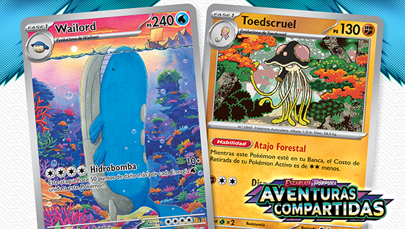 Las ilustraciones de la expansión Escarlata y Púrpura-Aventuras Compartidas de JCC Pokémon