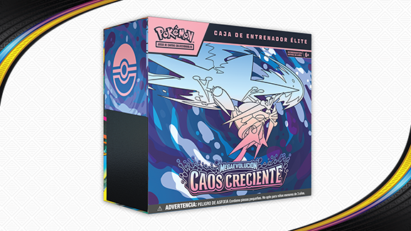 Pokémon Caja De Entrenador Élite – Megaevolución Caos Creciente Con Carta Promo Fennekin, 9 Sobres Y Accesorios Premium