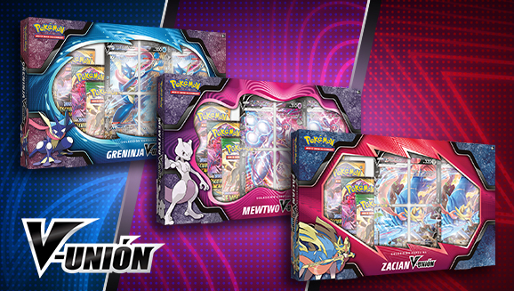 Colección especial de Pokémon V-UNIÓN de JCC Pokémon (Mewtwo/Greninja/Zacian)