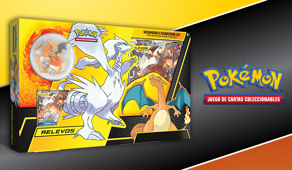 Colección con figura Reshiram y Charizard-<em>GX</em> de JCC Pokémon