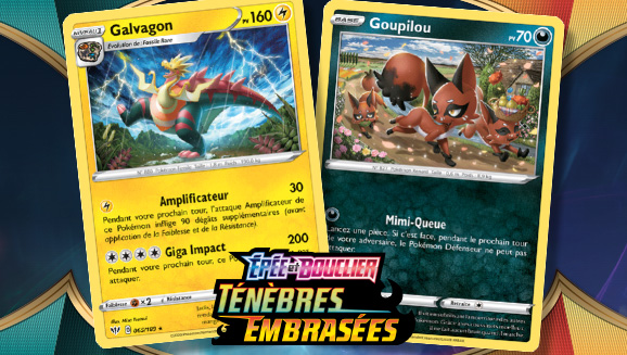 Illustrations des cartes de l’extension Épée et Bouclier – Ténèbres Embrasées du JCC Pokémon