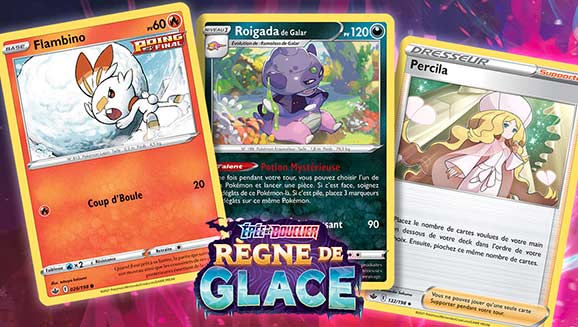 Illustrations des cartes de l’extension d’Épée et Bouclier – Règne de Glace du JCC Pokémon