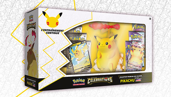 JCC Pokémon : Collection Premium avec figurine Célébrations – Pikachu-VMAX