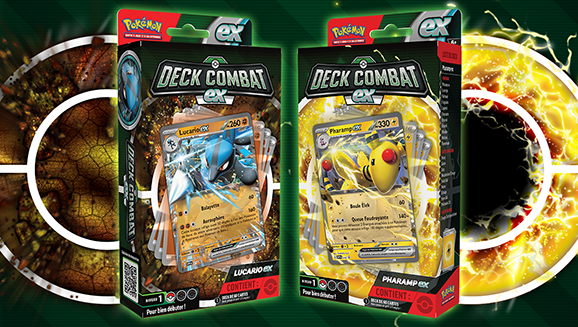 JCC Pokémon : Deck Combat – Pharamp-ex et Deck Combat – Lucario-ex