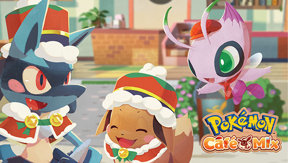 Un Lucario et un Évoli festifs, un Celebi chromatique, un Leveinard et d'autres Pokémon arrivent dans Pokémon Café Mix