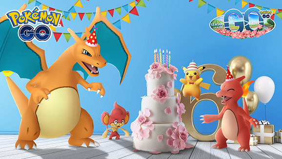 Faites la fête avec Flamajou pendant l'évènement anniversaire Pokémon GO !