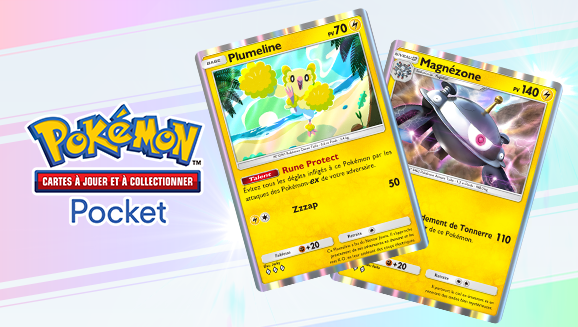 Plumeline et Magnézone jouent la carte de la la prudence dans le JCC Pokémon Pocket