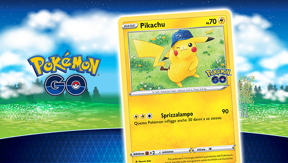 Ricevi una carta promozionale di Pikachu dell’espansione Pokémon GO del GCC Pokémon presso i rivenditori selezionati