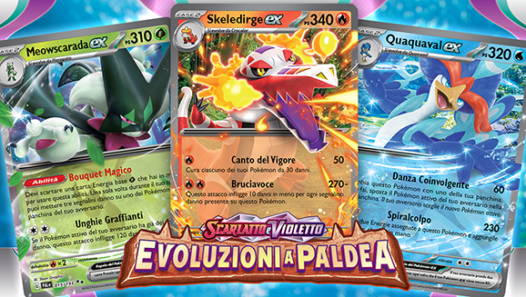 Tre mazzi dell’espansione Scarlatto e Violetto - Evoluzioni a Paldea del GCC Pokémon