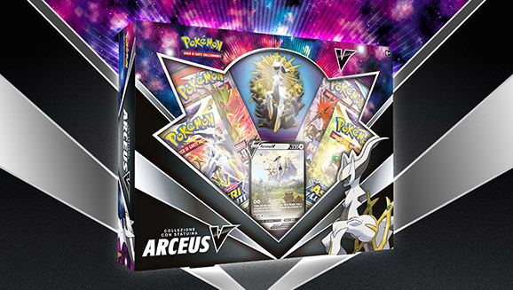 Collezione con statuina Arceus-V del GCC Pokémon