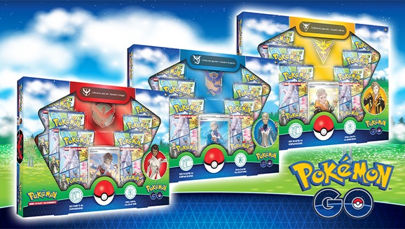 Collezione speciale Pokémon GO nelle versioni Squadra Istinto, Squadra Saggezza e Squadra Coraggio del GCC Pokémon
