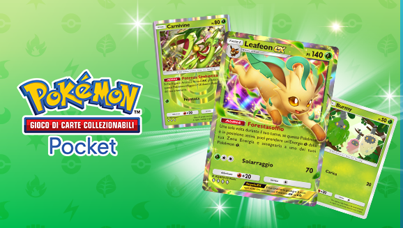 Comparse massicce di Pokémon di tipo Erba nel Gioco di Carte Collezionabili Pokémon Pocket