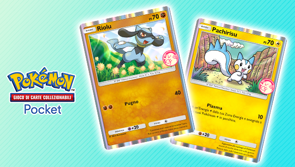 Pachirisu e Riolu sono i protagonisti di un nuovo evento pesca misteriosa nel GCC Pokémon Pocket