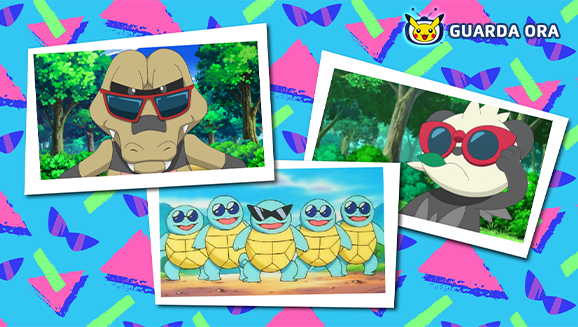 I Pokémon che indossano occhiali da sole sono al centro della scena nella serie animata su TV Pokémon