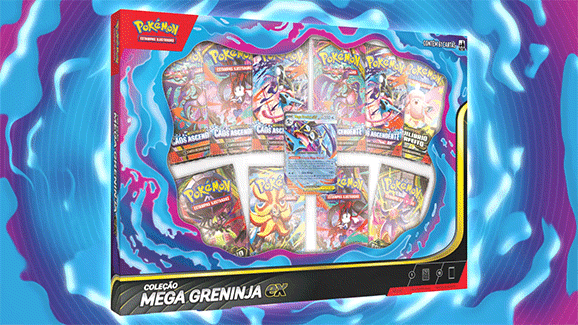 Coleção Mega Greninja ex do Pokémon Estampas Ilustradas | www