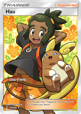 Hau's Trainer Spotlight in Pokémon Masters, the Pokémon TCG, Manga