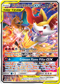 Charizard & Braixen GX RR 008/064 SM11a Remix Bout - Pokemon