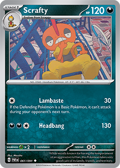 Scrafty | Paldean Fates | TCG Card Database