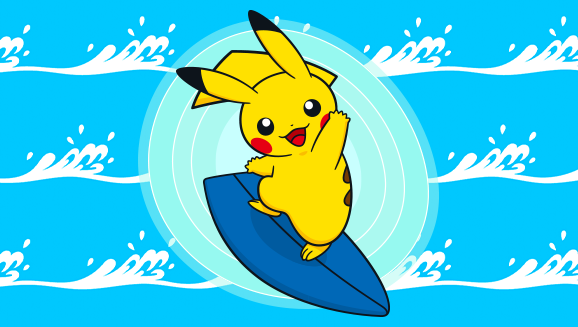 Das surfende Pikachu lässt Nostalgie aufkommen