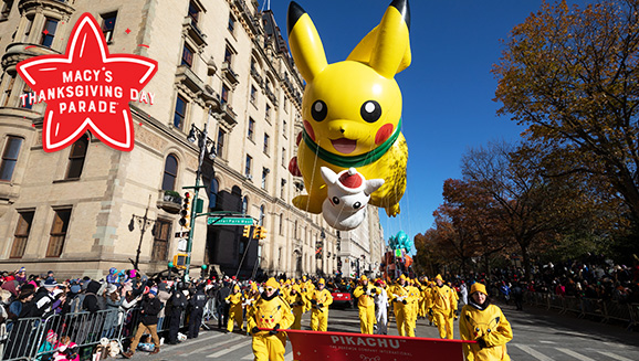 Pikachu Brings Miles of Smiles on Thanksgiving